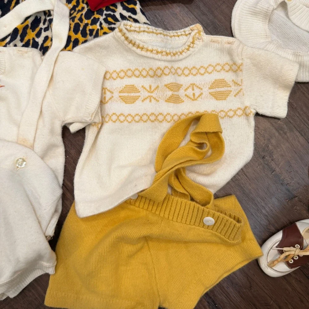 Vintage Baby Toddler Knit Clothing‎ Lot 1950s 1960s Rompers Cardigans